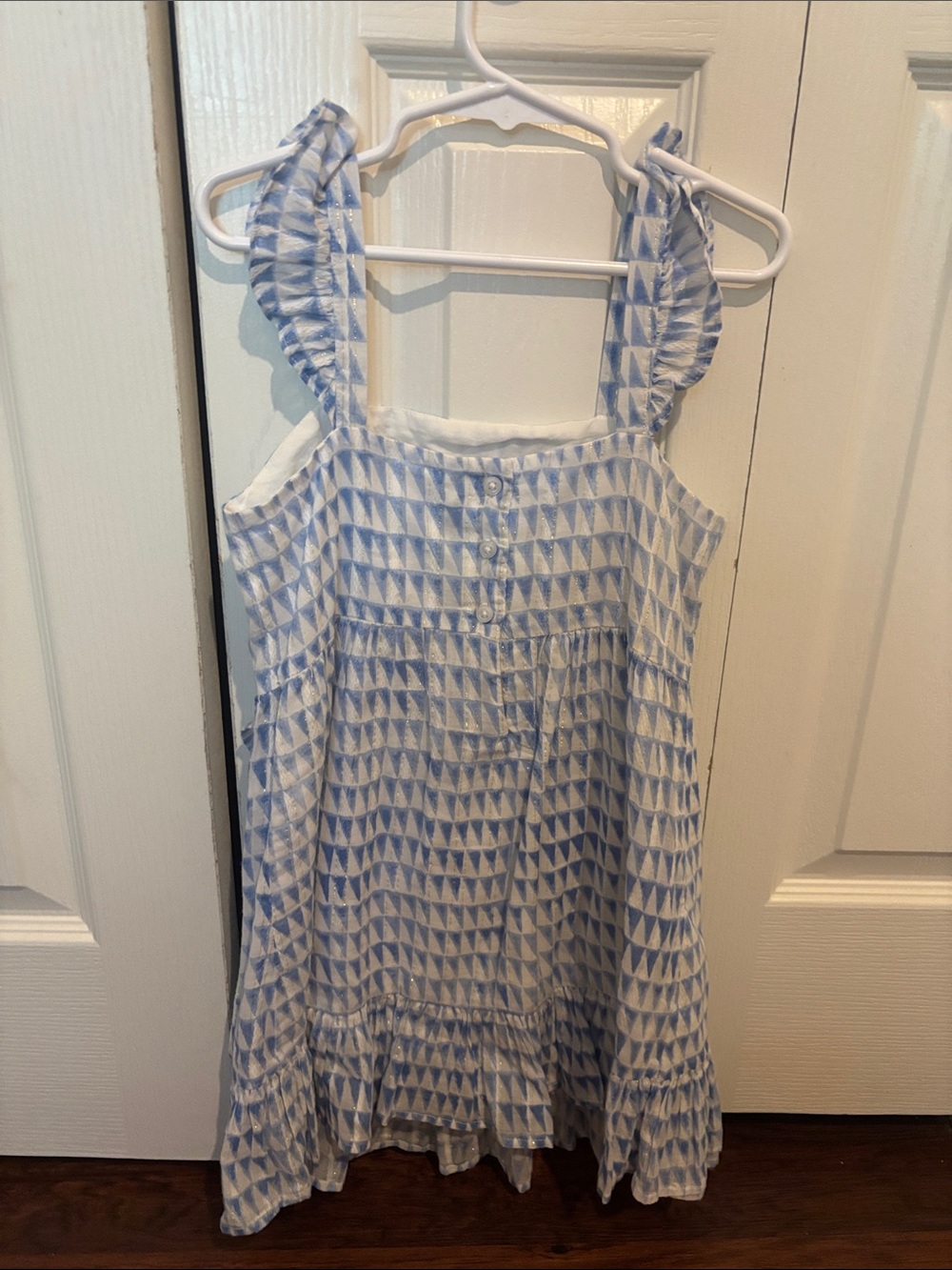 Janie and Jack Blue and White Ruffle Strap Sundress - Picture 4 of 4